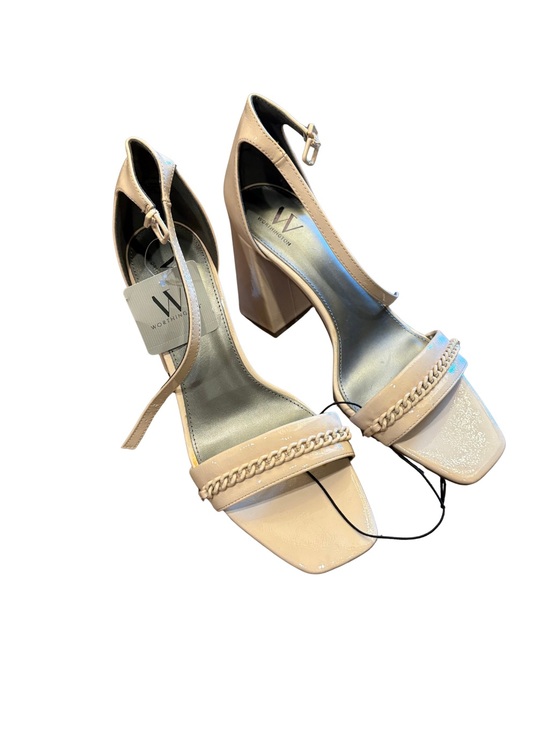 Worthington Shoes - Worthington $60 NWT Nude Chain-Trim Block 3.5” Heel Sandals Sz 11